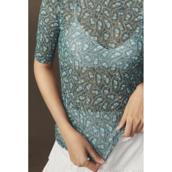 NWT Size S - By Anthropologie Half-Sleeve Mesh Top (NWT US$ 68) - Picture 7 of 16